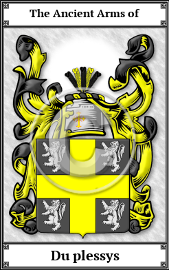 Du plessys Family Crest Download (JPG)  Book Plated - 150 DPI
